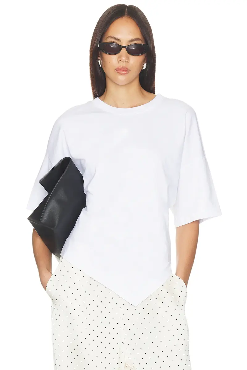 ENZA COSTA Supima Structured Jersey Assymetrical Tee