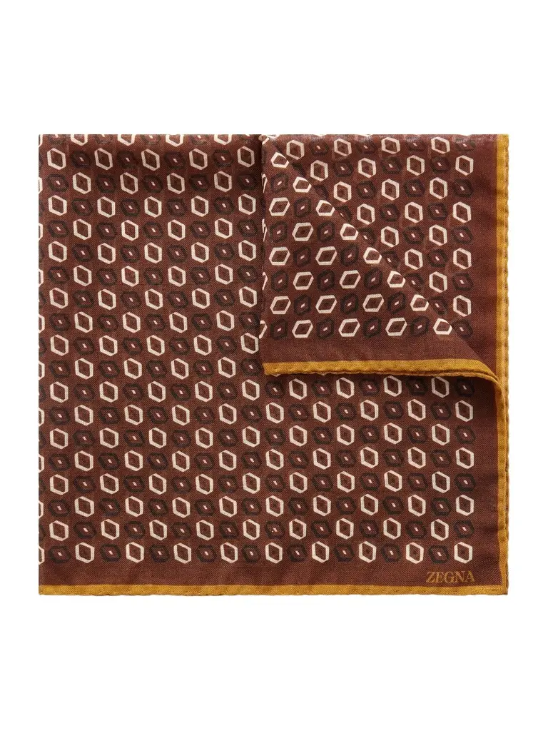 Zegna Printed Wool Pocket Square - Men | Image 1 Zegna Printed Wool Pocket Square - Men | Image 1