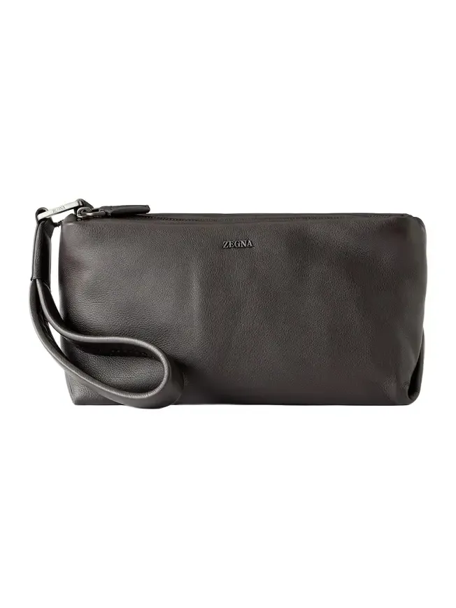 Zegna Secondskin Softy Leather Wash Bag - Men
