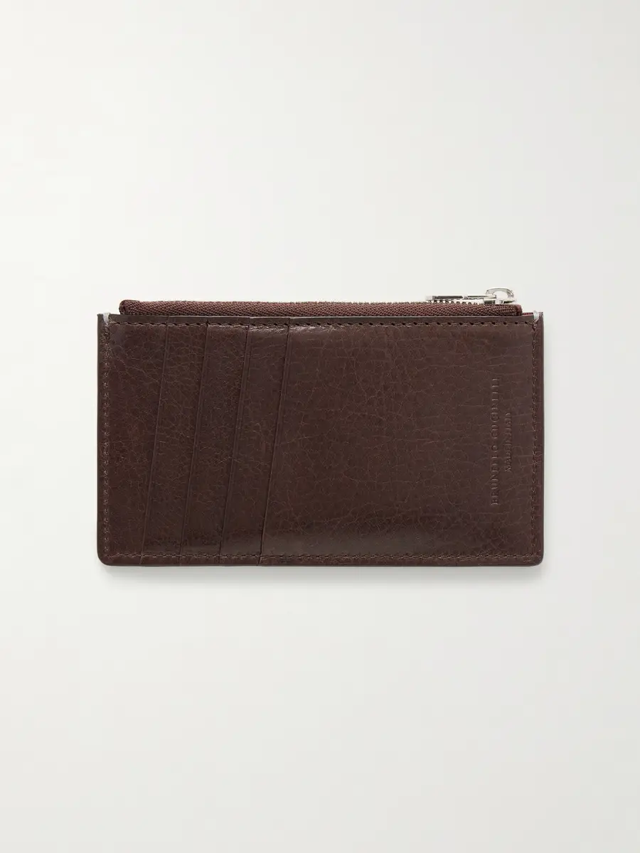 Brunello Cucinelli Logo-Debossed Leather Zipped Cardholder - Men | Thumbnail 2