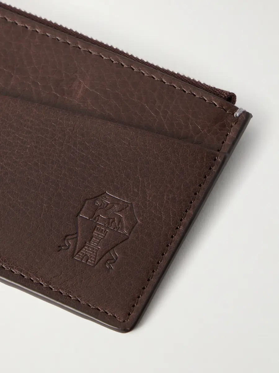 Brunello Cucinelli Logo-Debossed Leather Zipped Cardholder - Men | Thumbnail 3