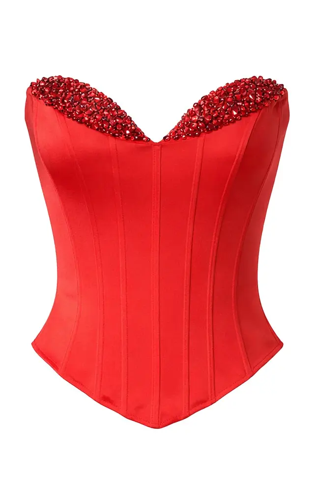 Red Siren Corset Silk Top Red Siren Corset Silk Top