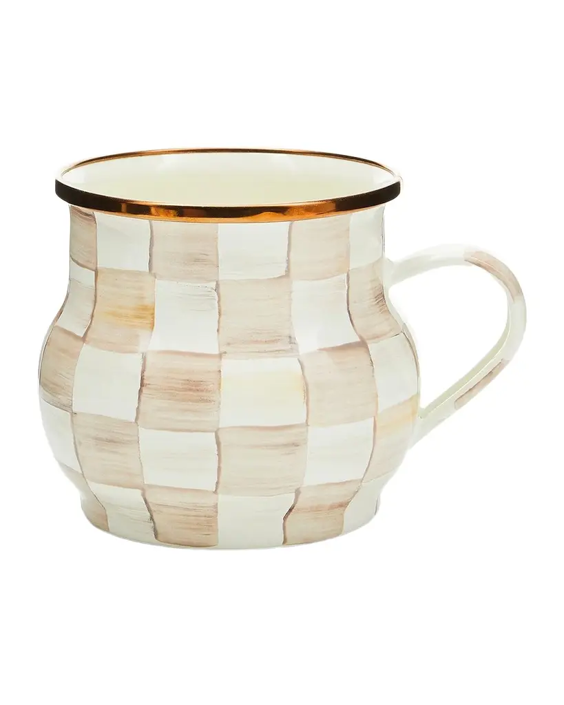 MacKenzie-Childs Mocha Check Mug, 10 oz.