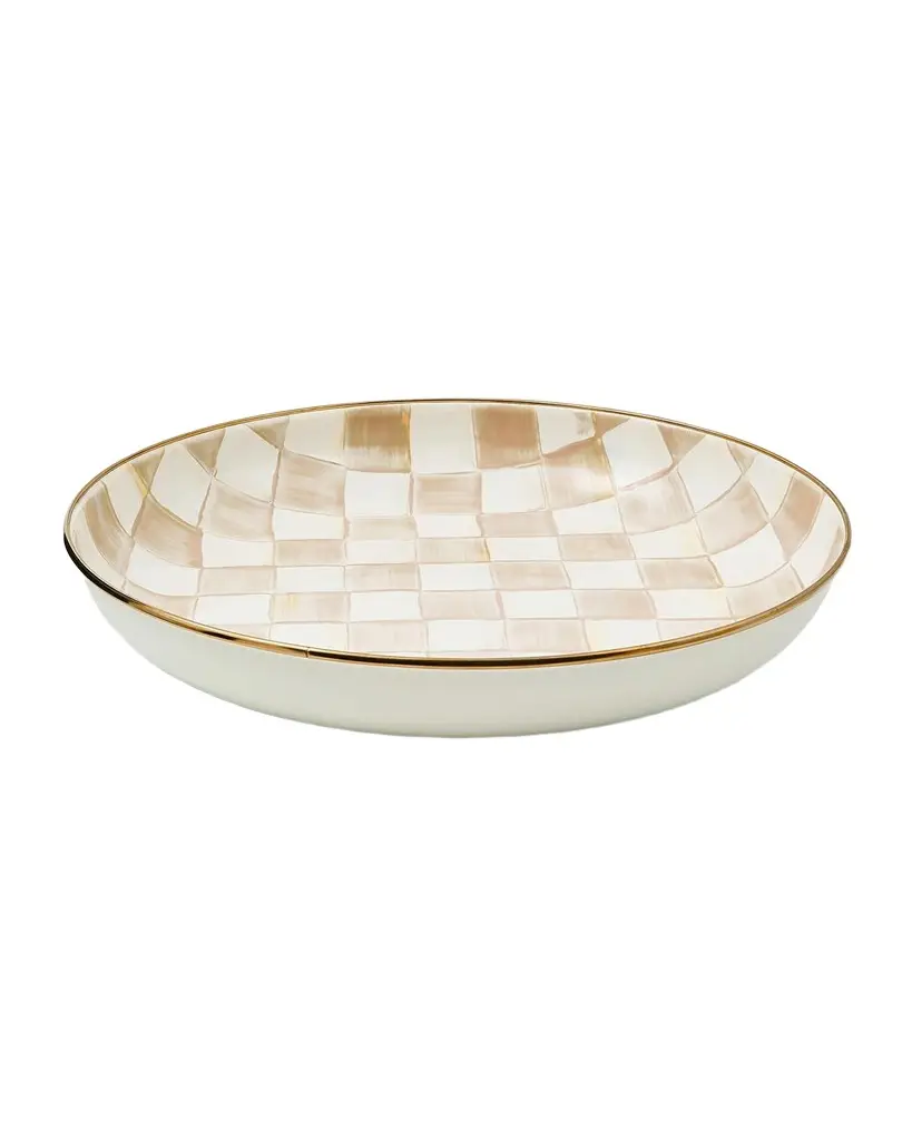 MacKenzie-Childs Mocha Check Abundant Bowl