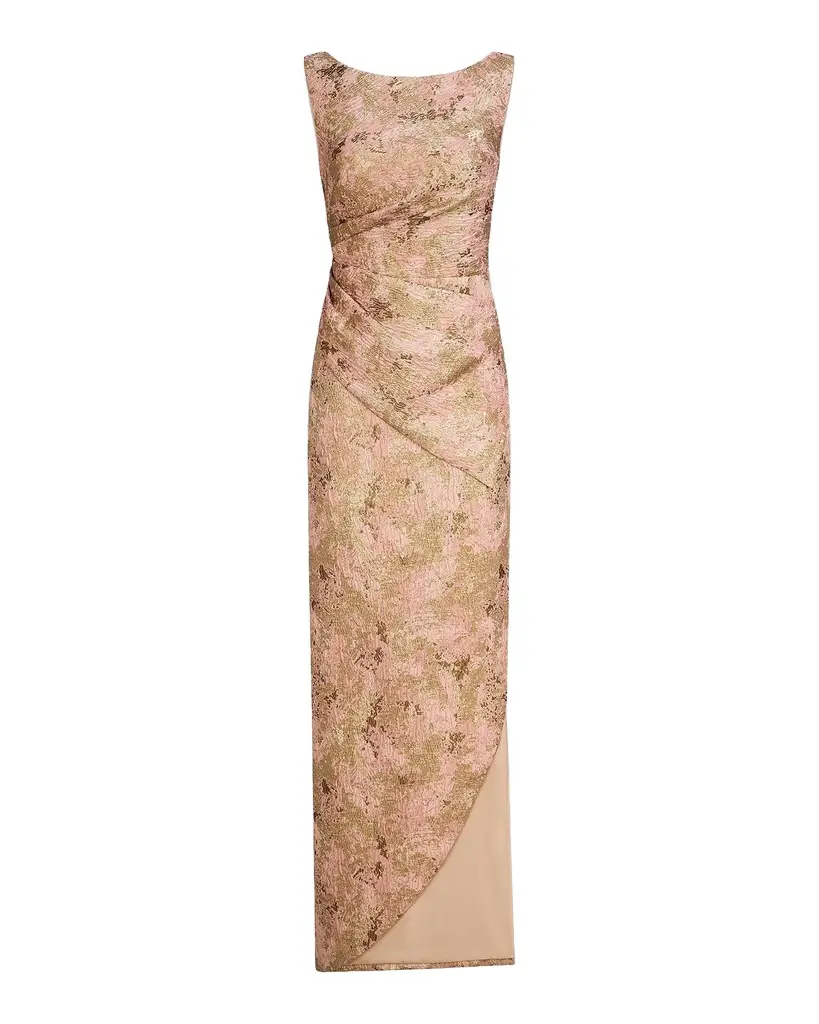 Kay Unger New York Felix Metallic Abstract Jacquard Column Gown | Image 1 Kay Unger New York Felix Metallic Abstract Jacquard Column Gown | Image 1