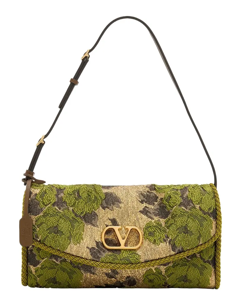 Valentino Garavani Logo Floral Shoulder Bag | Image 1 Valentino Garavani Logo Floral Shoulder Bag | Image 1