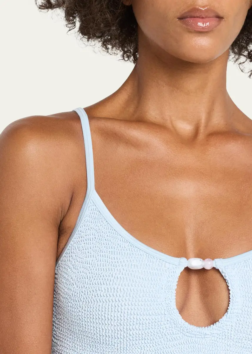 Hunza G Mia Beaded Keyhole One-Piece Swimsuit | Thumbnail 4 Hunza G Mia Beaded Keyhole One-Piece Swimsuit | Thumbnail 4