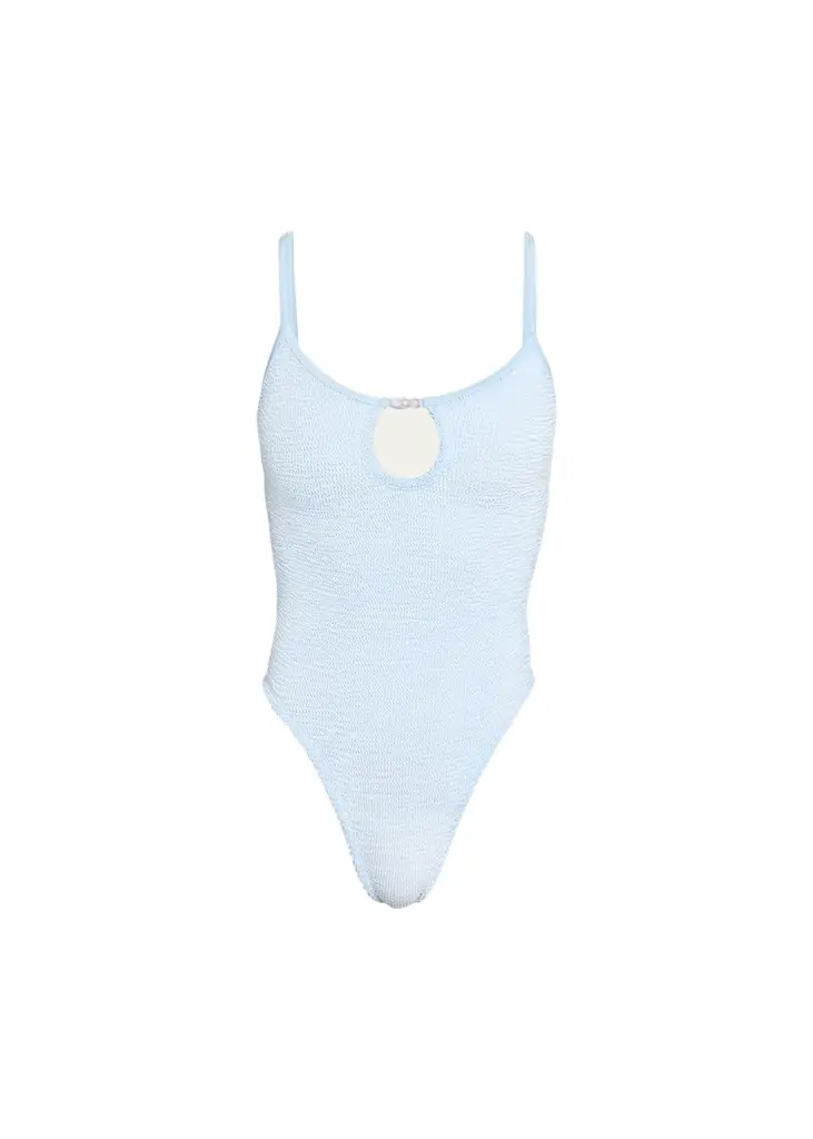 Hunza G Mia Beaded Keyhole One-Piece Swimsuit