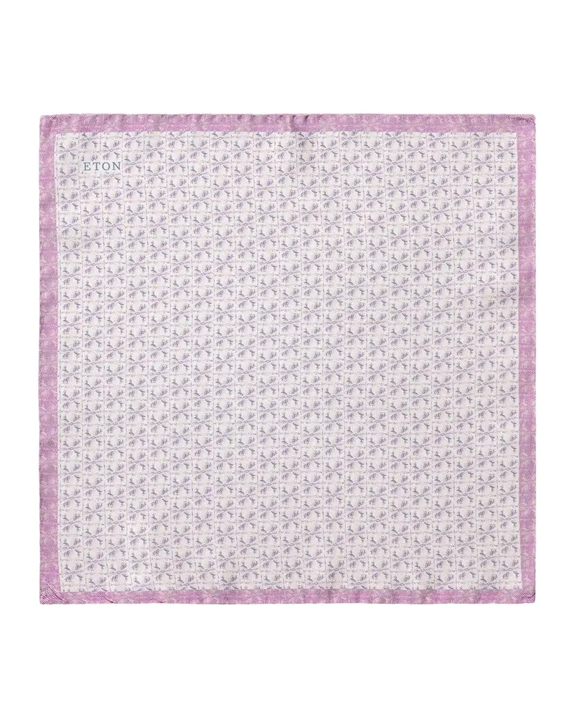 Eton Men's Floral Panama Silk Pocket Square