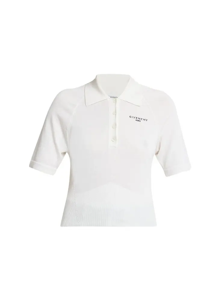 Givenchy Cropped Short-Sleeve Polo Shirt | Image 1 Givenchy Cropped Short-Sleeve Polo Shirt | Image 1