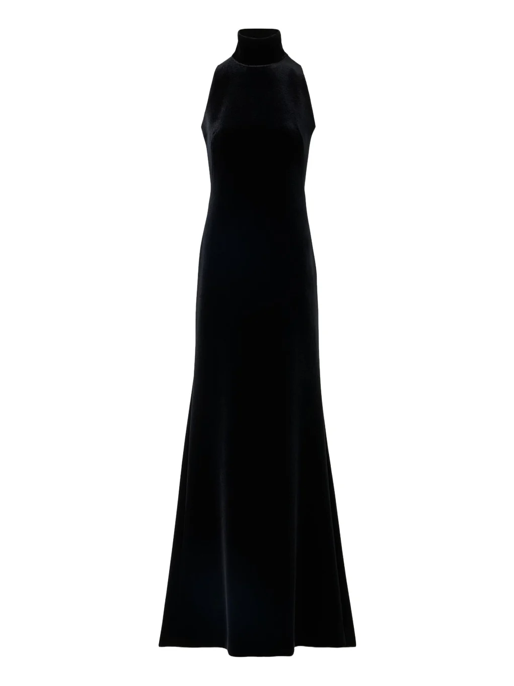 Mock-Neck Fringe Knot Sleeveless Velvet Trumpet Gown Mock-Neck Fringe Knot Sleeveless Velvet Trumpet Gown
