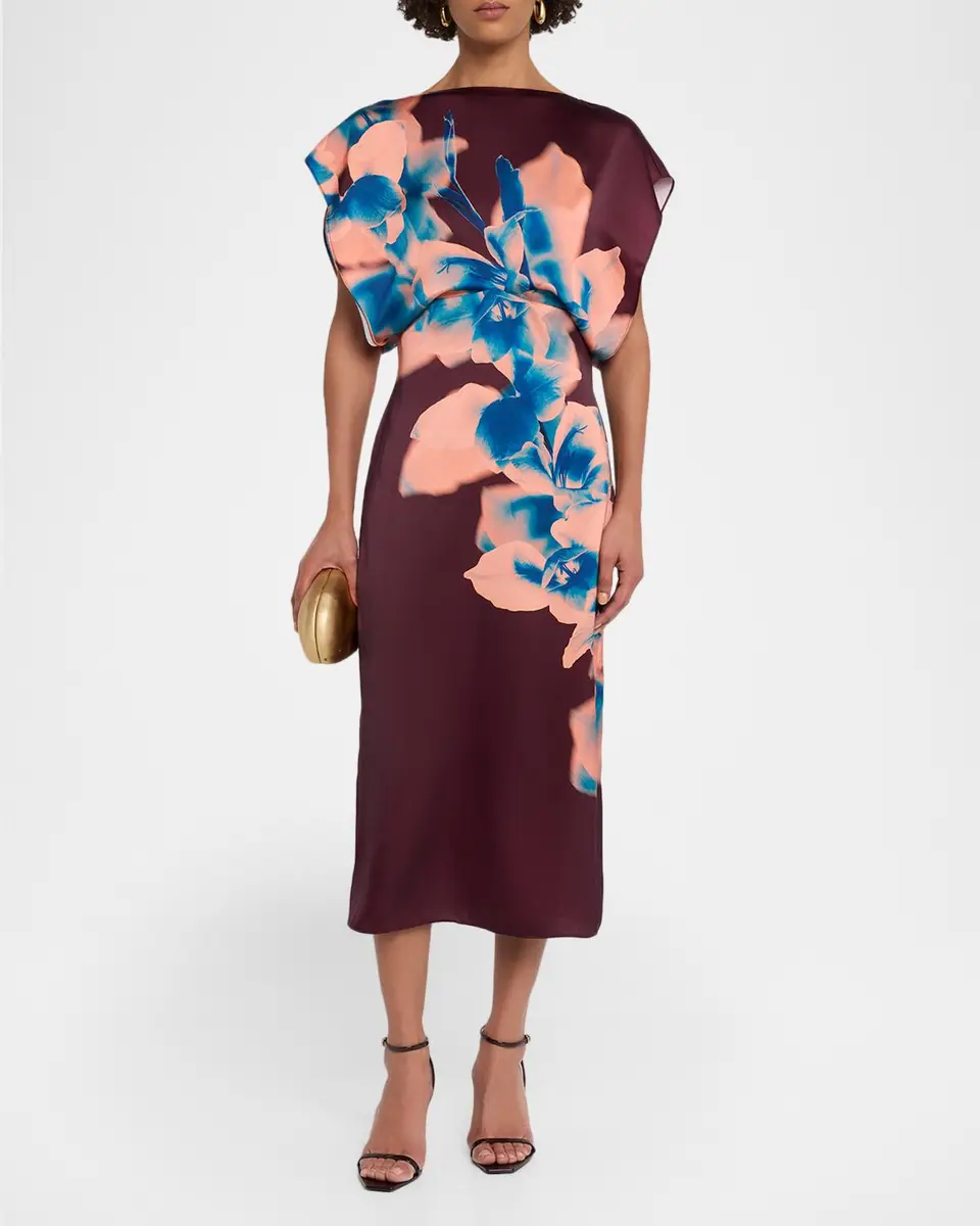 Misa Los Angeles Avri Floral Satin Midi Dress | Thumbnail 2 Misa Los Angeles Avri Floral Satin Midi Dress | Thumbnail 2