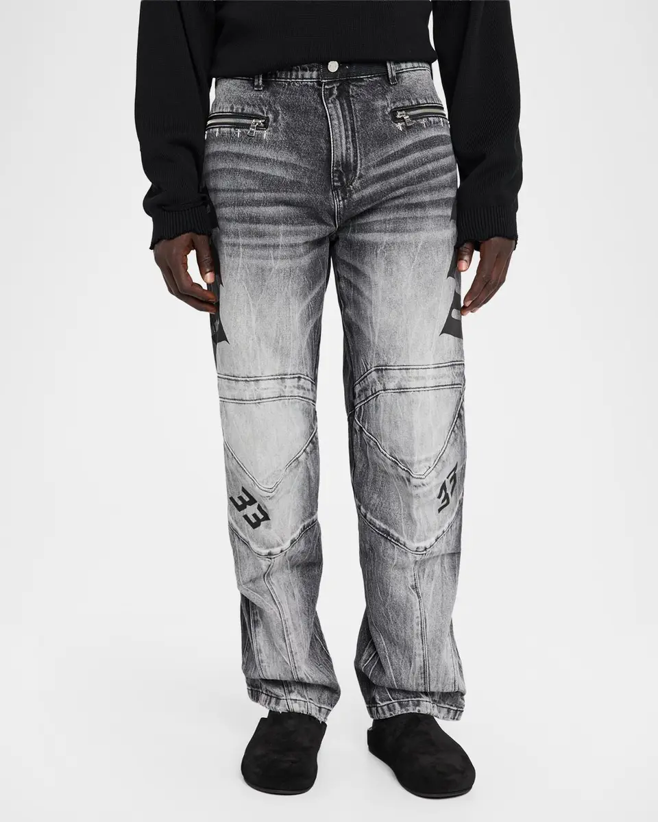 RTA Men's Alwin Straight Leg Moto Jeans | Thumbnail 4 RTA Men's Alwin Straight Leg Moto Jeans | Thumbnail 4
