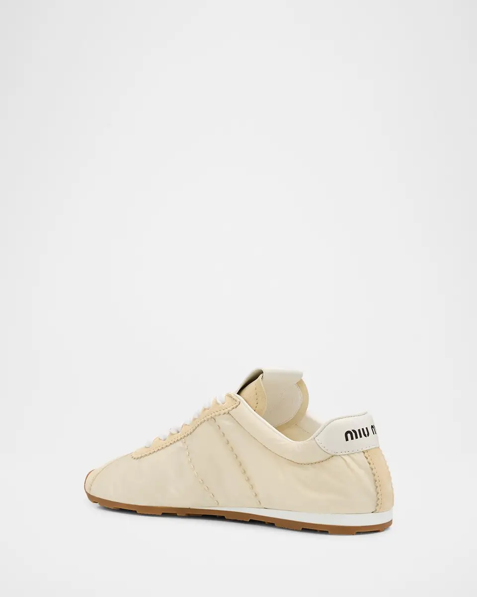 Miu Miu Low-Top Nylon & Suede Sneakers | Thumbnail 4 Miu Miu Low-Top Nylon & Suede Sneakers | Thumbnail 4