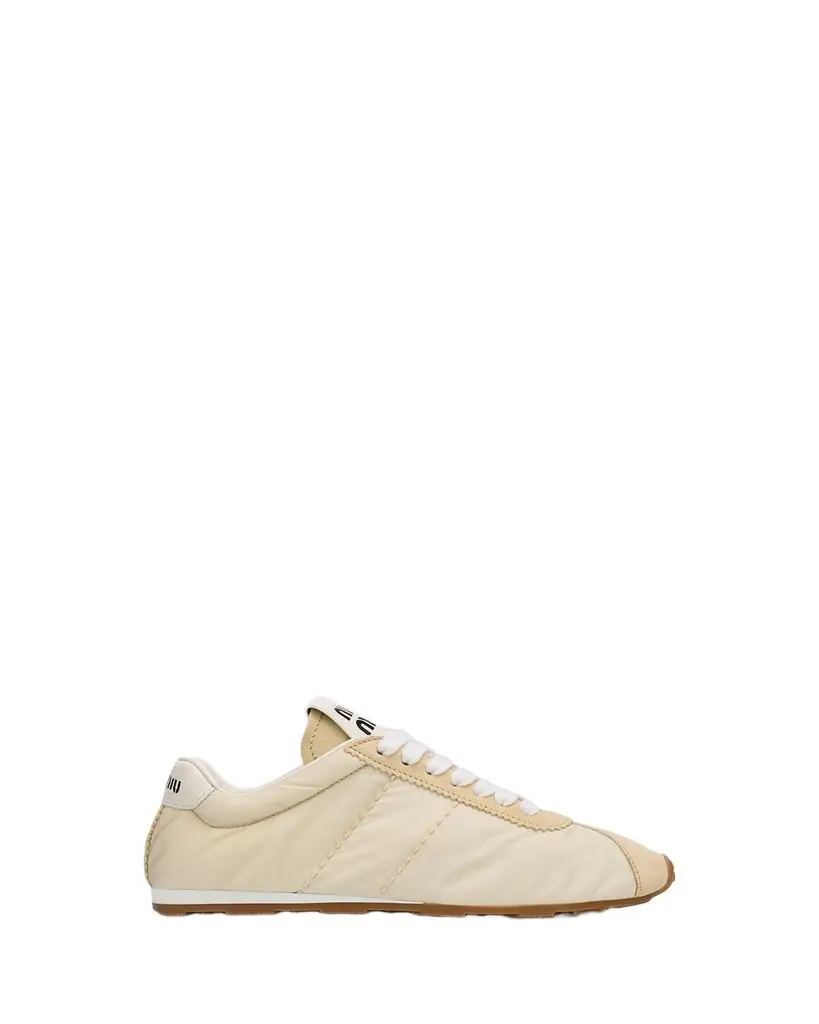 Miu Miu Low-Top Nylon & Suede Sneakers | Image 1 Miu Miu Low-Top Nylon & Suede Sneakers | Image 1