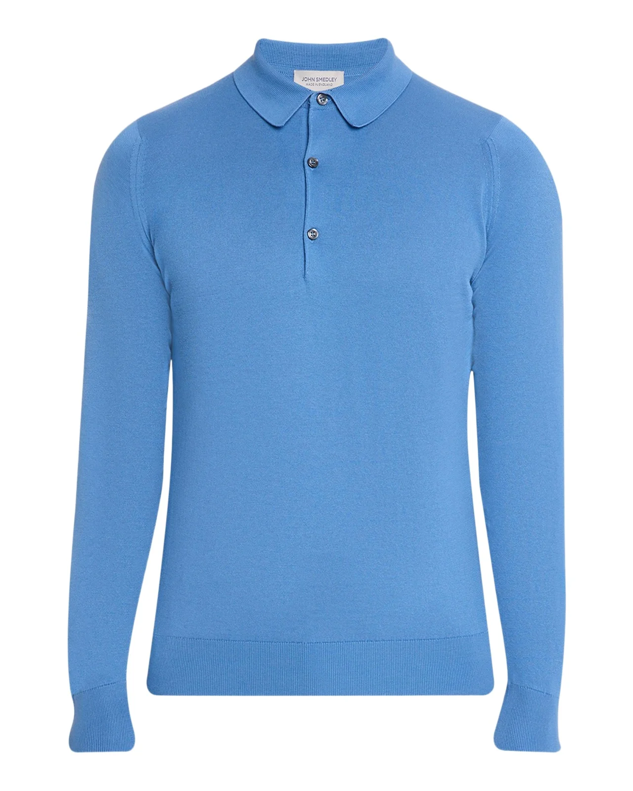 John Smedley Men's Solid Long-Sleeve Polo Shirt