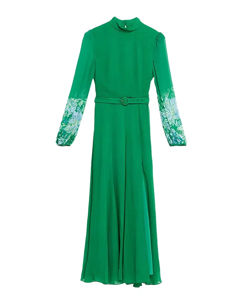 Saloni Jacqui B Silk Georgette Dress | Image 1 Saloni Jacqui B Silk Georgette Dress | Image 1