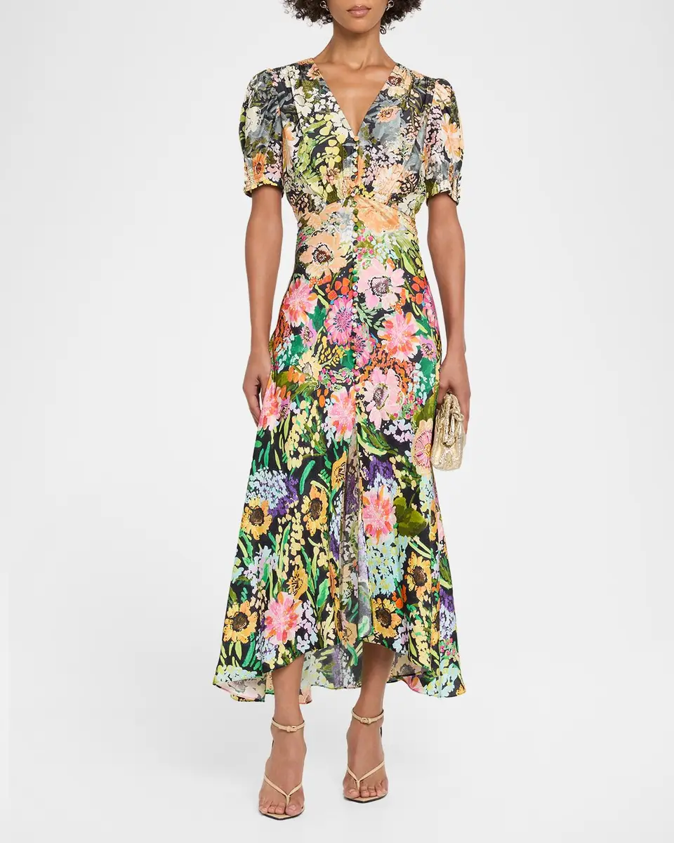Saloni Lea Printed Long Dress | Thumbnail 2 Saloni Lea Printed Long Dress | Thumbnail 2