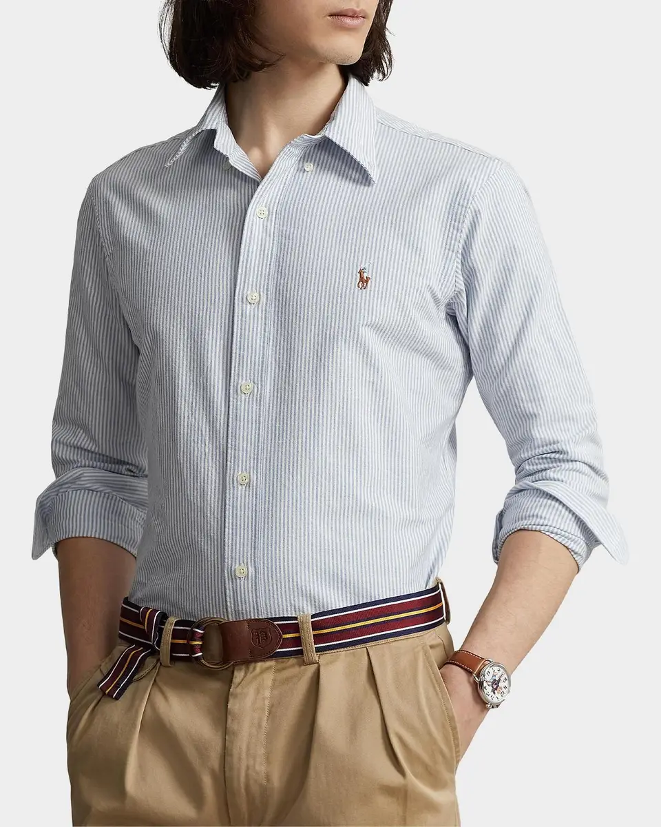 Polo Ralph Lauren Men's Striped Cotton Oxford Button-Down Shirt | Thumbnail 4