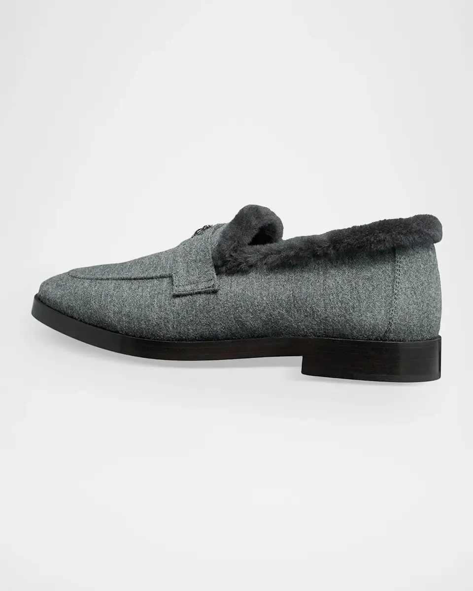 Bougeotte Aspen Flannel Shearling-Lined Loafers | Thumbnail 4 Bougeotte Aspen Flannel Shearling-Lined Loafers | Thumbnail 4