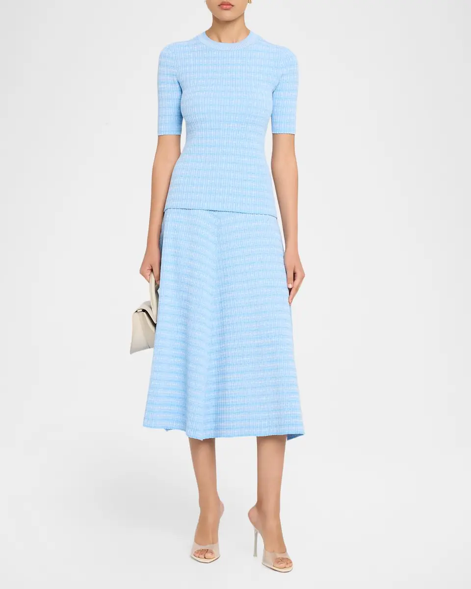PRABAL GURUNG Crewneck Fitted Striped Top | Thumbnail 2 PRABAL GURUNG Crewneck Fitted Striped Top | Thumbnail 2