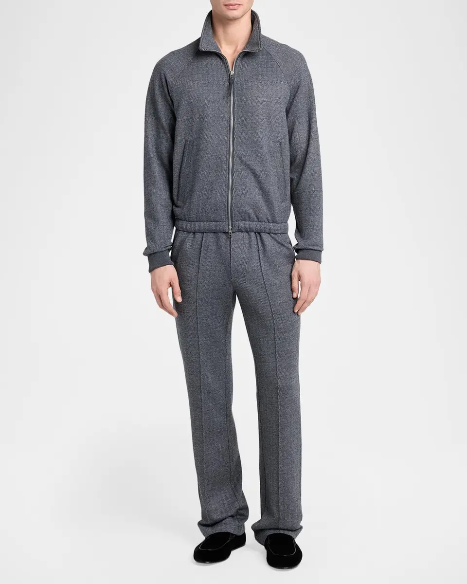 Tom Ford Men's Herringbone Full-Zip Jacket | Thumbnail 2 Tom Ford Men's Herringbone Full-Zip Jacket | Thumbnail 2