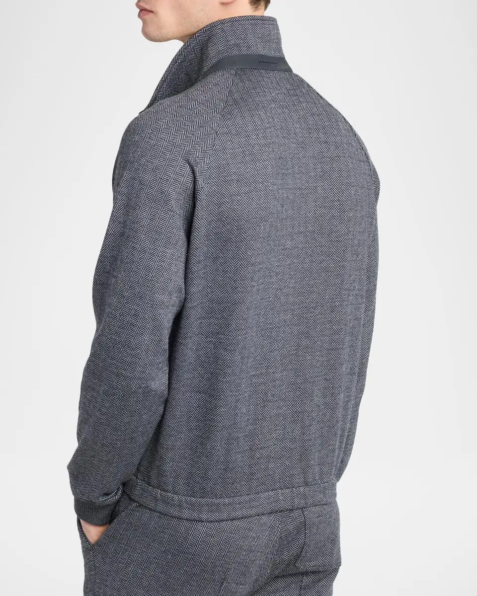 Tom Ford Men's Herringbone Full-Zip Jacket | Thumbnail 3 Tom Ford Men's Herringbone Full-Zip Jacket | Thumbnail 3