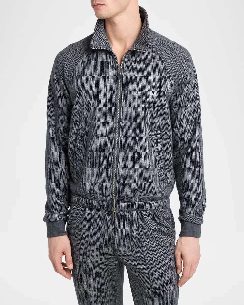 Tom Ford Men's Herringbone Full-Zip Jacket | Thumbnail 4 Tom Ford Men's Herringbone Full-Zip Jacket | Thumbnail 4