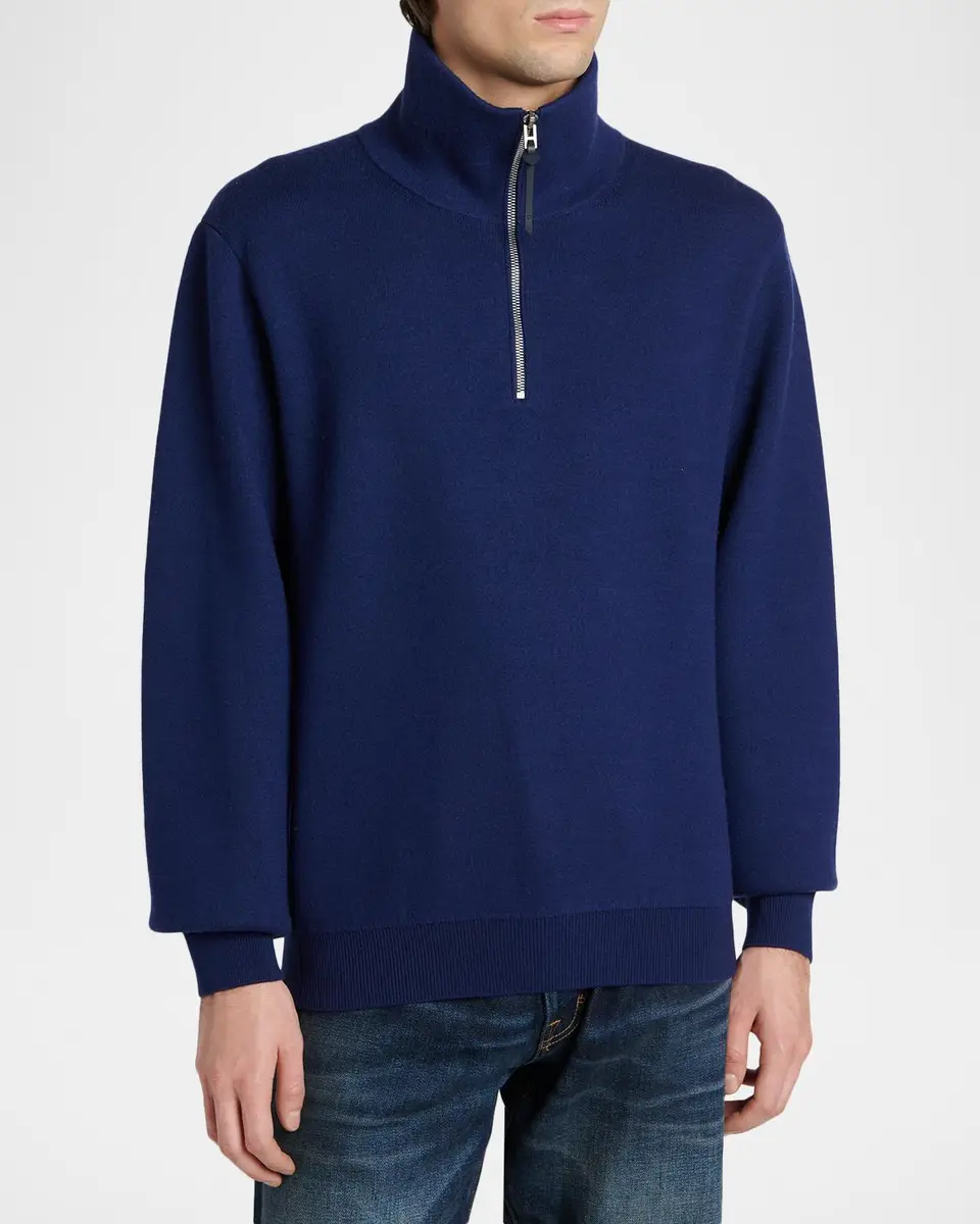 Tom Ford Men's Double-Face Half-Zip Sweater | Thumbnail 3 Tom Ford Men's Double-Face Half-Zip Sweater | Thumbnail 3