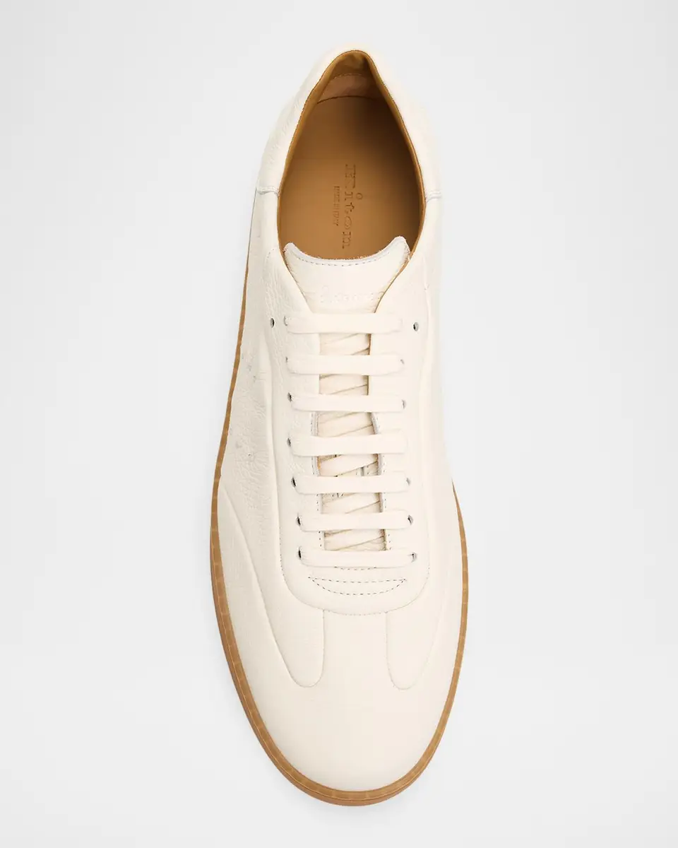 Kiton Men's Deerskin T-Toe Low-Top Sneakers | Thumbnail 3
