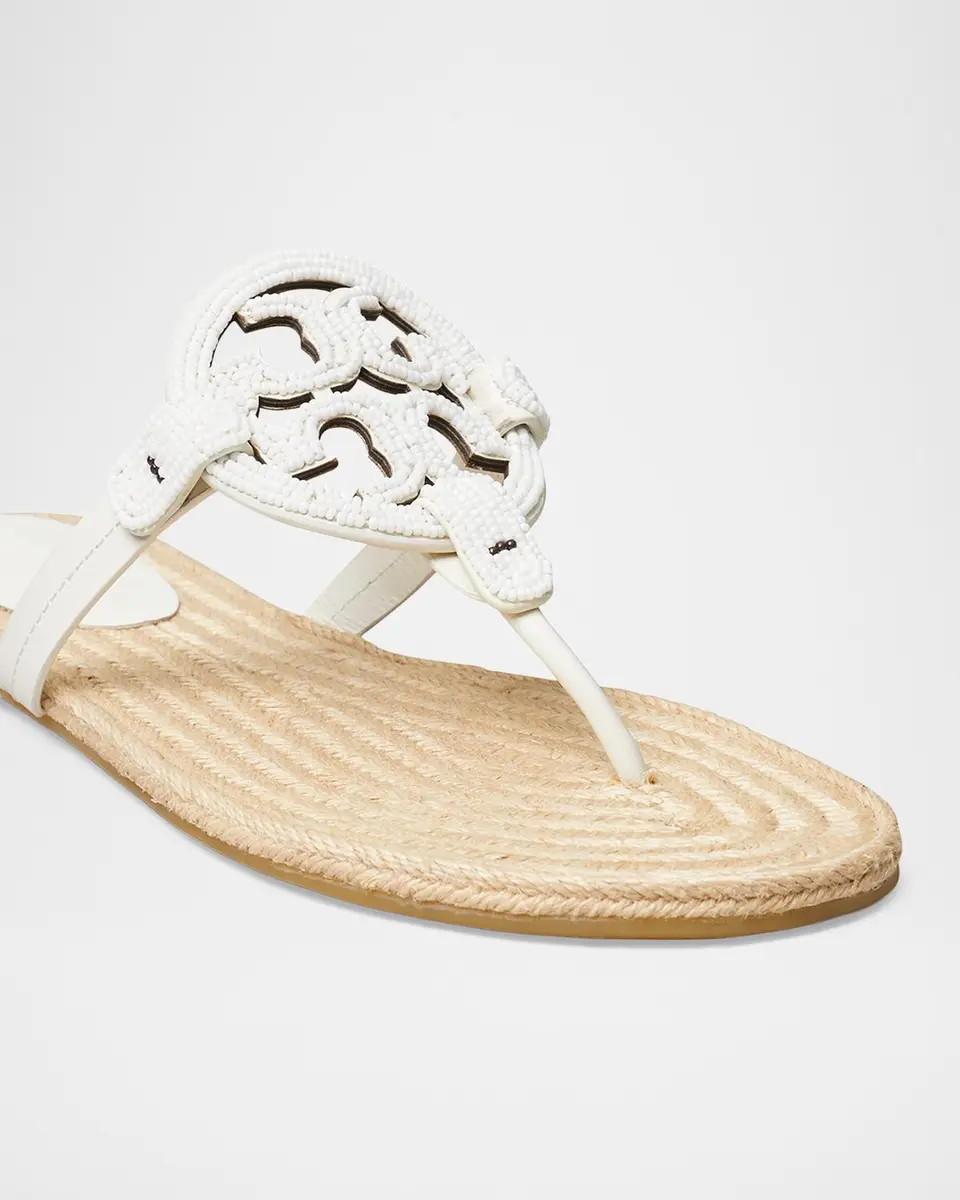 Tory Burch Miller Beaded Espadrille Thong Sandals | Thumbnail 3