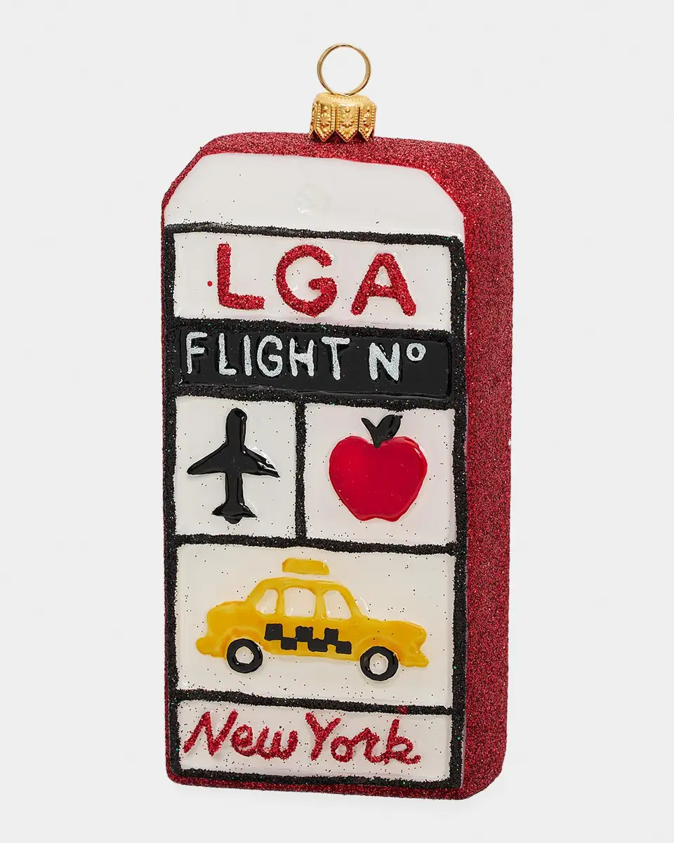 Joy To The World Collectibles Glass NYC Luggage Tag Ornament | Thumbnail 2 Joy To The World Collectibles Glass NYC Luggage Tag Ornament | Thumbnail 2