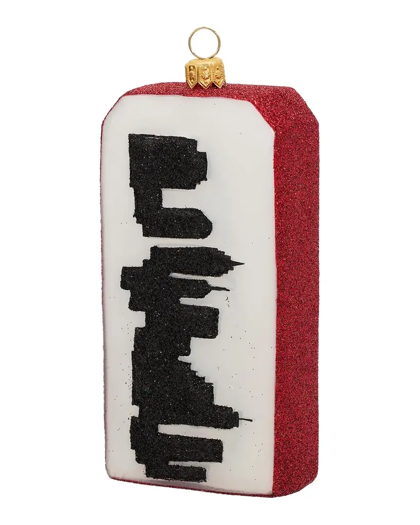 Joy To The World Collectibles Glass NYC Luggage Tag Ornament | Image 1 Joy To The World Collectibles Glass NYC Luggage Tag Ornament | Image 1