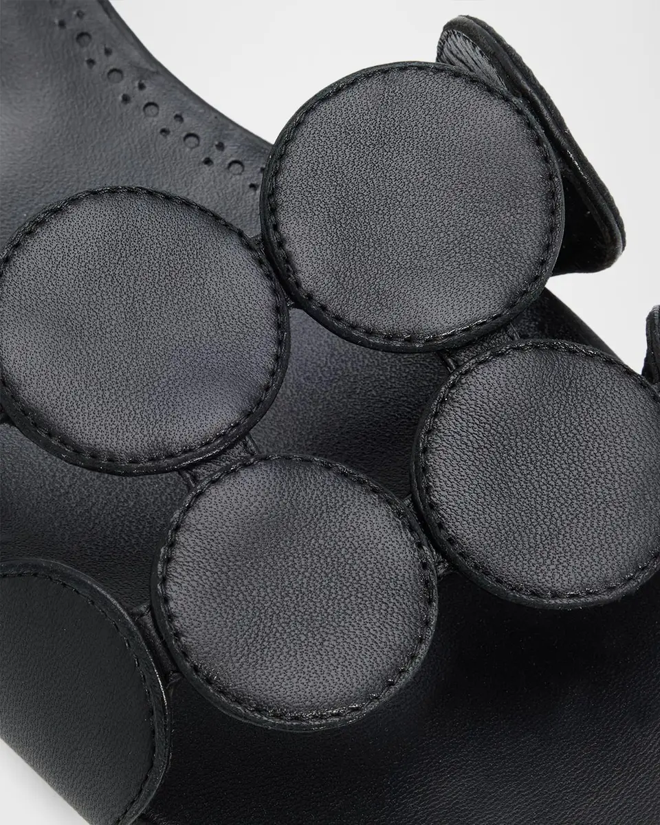 Manolo Blahnik Circle-Cut Leather Flat Slide Sandals | Thumbnail 3 Manolo Blahnik Circle-Cut Leather Flat Slide Sandals | Thumbnail 3