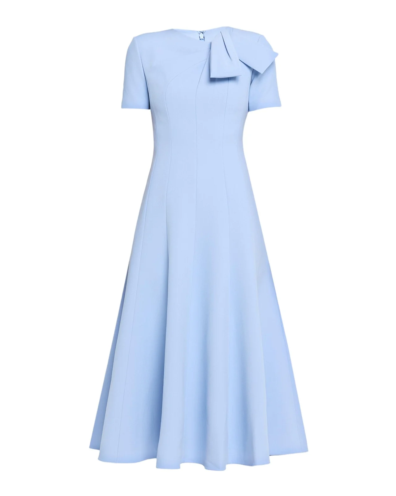Short-Sleeve Paneled Bow Midi Dress Short-Sleeve Paneled Bow Midi Dress