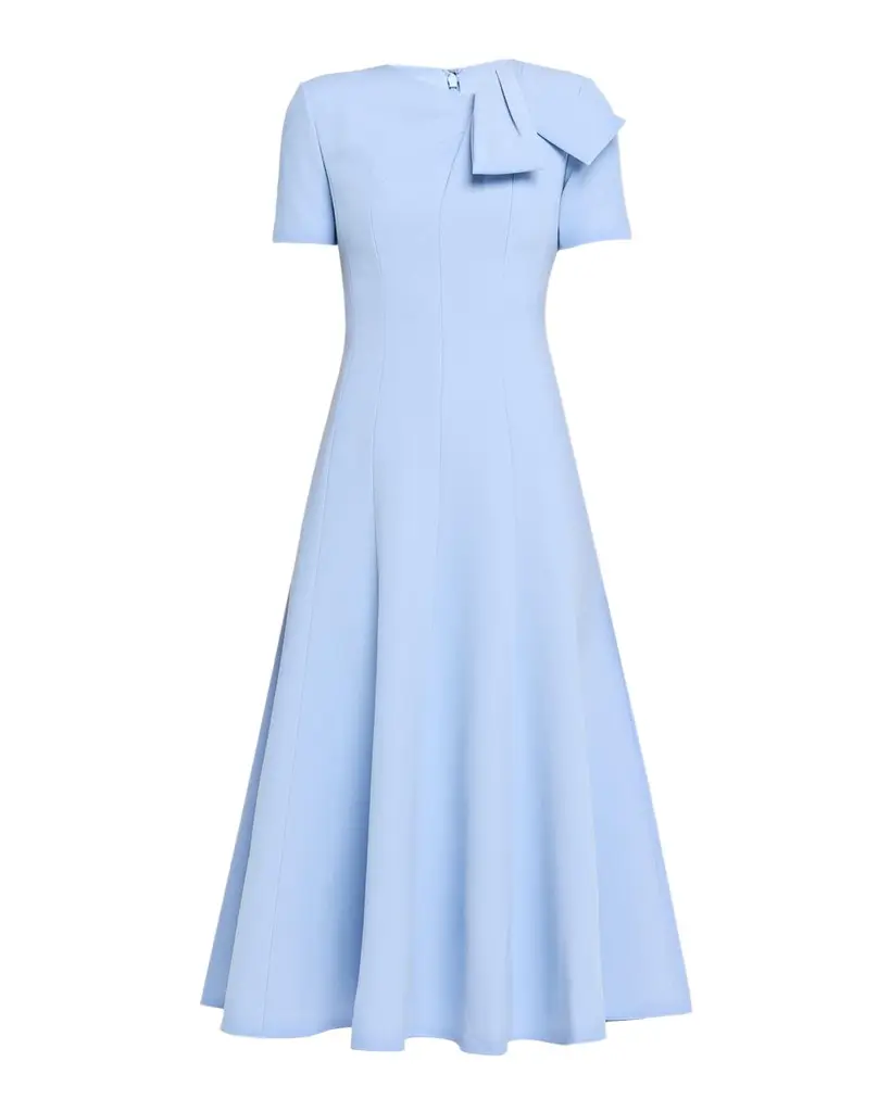 Roland Mouret Short-Sleeve Paneled Bow Midi Dress | Image 1 Roland Mouret Short-Sleeve Paneled Bow Midi Dress | Image 1