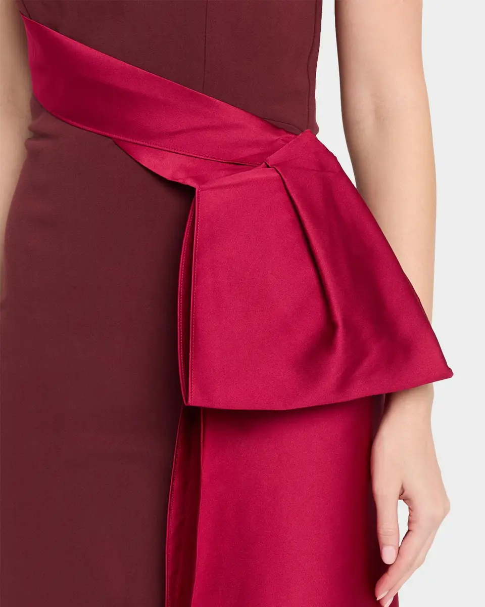 Roland Mouret Strapless Draped Satin Bow Column Gown | Thumbnail 5