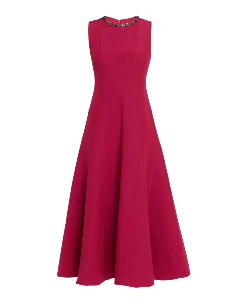 Roland Mouret Crystal Collar Sleeveless Full Midi Dress | Image 1 Roland Mouret Crystal Collar Sleeveless Full Midi Dress | Image 1
