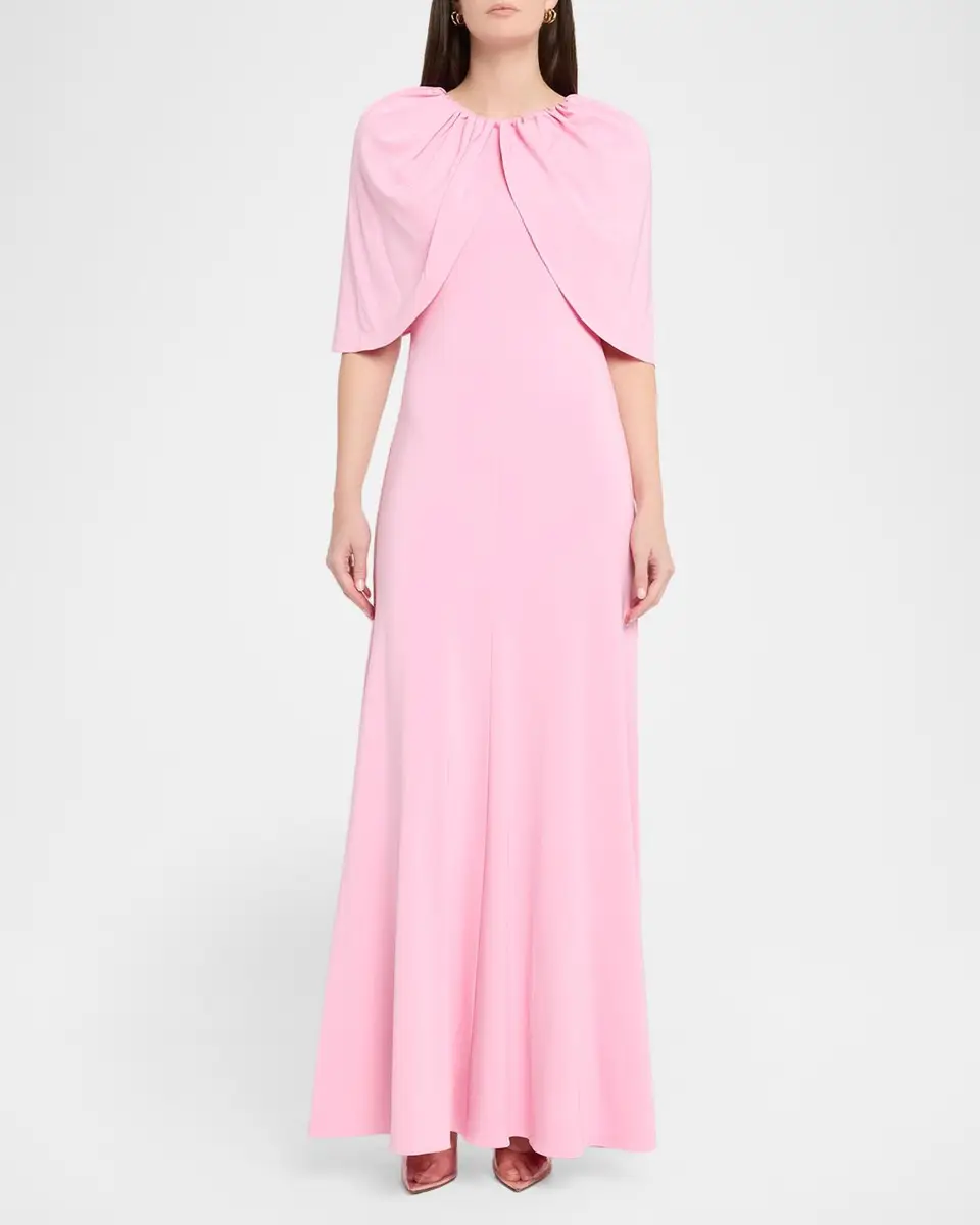 Roland Mouret Fit-And-Flare Jersey Capelet Gown | Thumbnail 2 Roland Mouret Fit-And-Flare Jersey Capelet Gown | Thumbnail 2