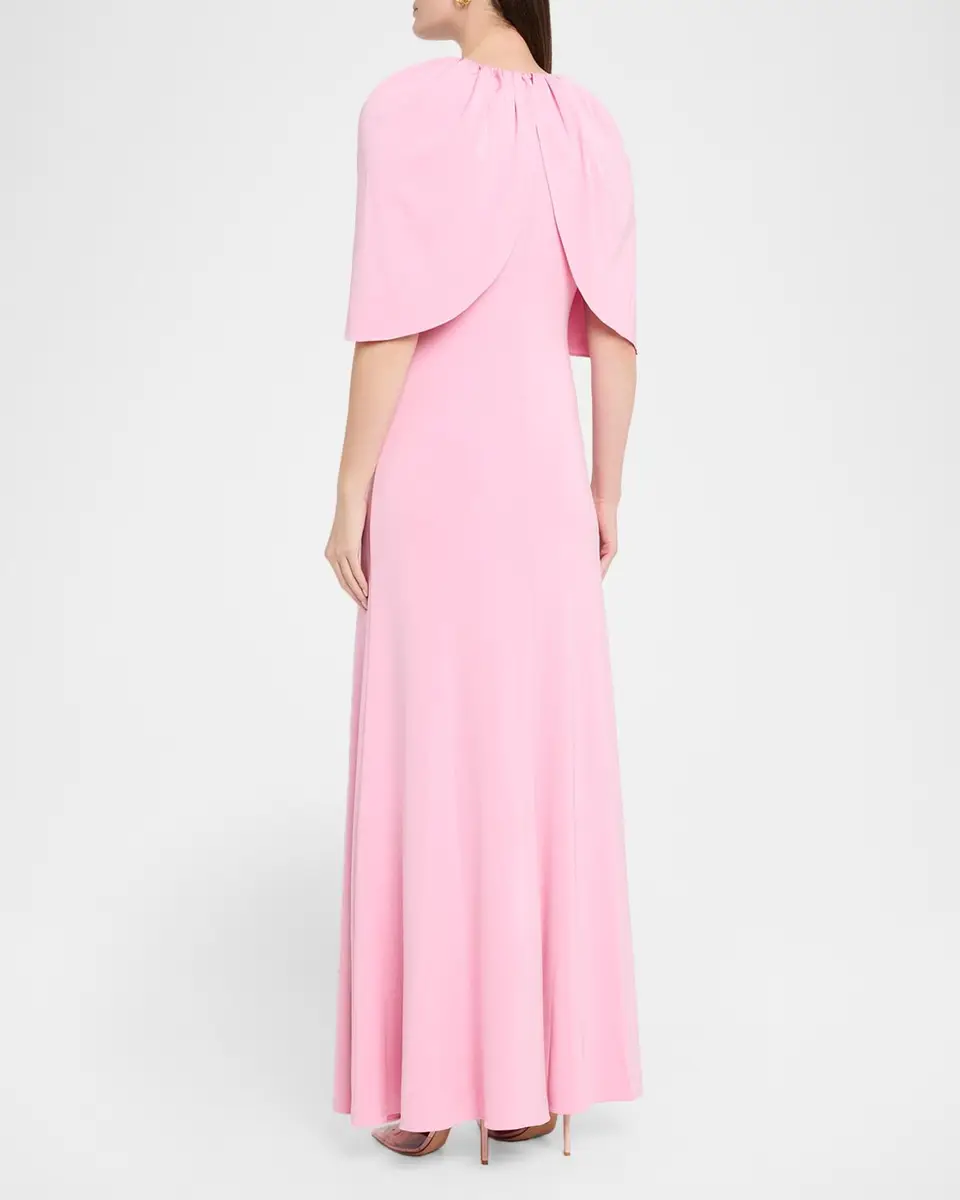 Roland Mouret Fit-And-Flare Jersey Capelet Gown | Thumbnail 3 Roland Mouret Fit-And-Flare Jersey Capelet Gown | Thumbnail 3