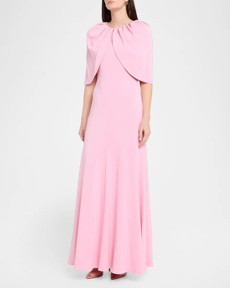 Roland Mouret Fit-And-Flare Jersey Capelet Gown | Thumbnail 4 Roland Mouret Fit-And-Flare Jersey Capelet Gown | Thumbnail 4