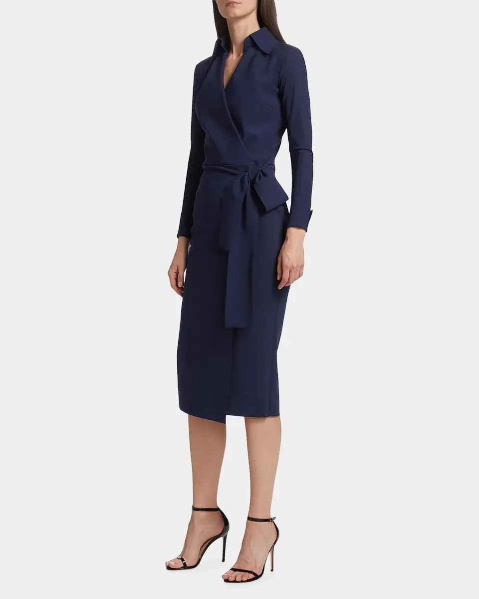 Chiara Boni La Petite Robe Kamala Shirt-Collar Jersey Wrap Dress | Thumbnail 2 Chiara Boni La Petite Robe Kamala Shirt-Collar Jersey Wrap Dress | Thumbnail 2