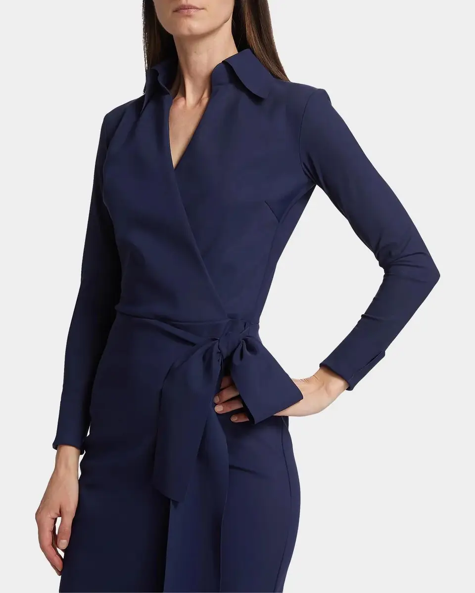 Chiara Boni La Petite Robe Kamala Shirt-Collar Jersey Wrap Dress | Thumbnail 5 Chiara Boni La Petite Robe Kamala Shirt-Collar Jersey Wrap Dress | Thumbnail 5