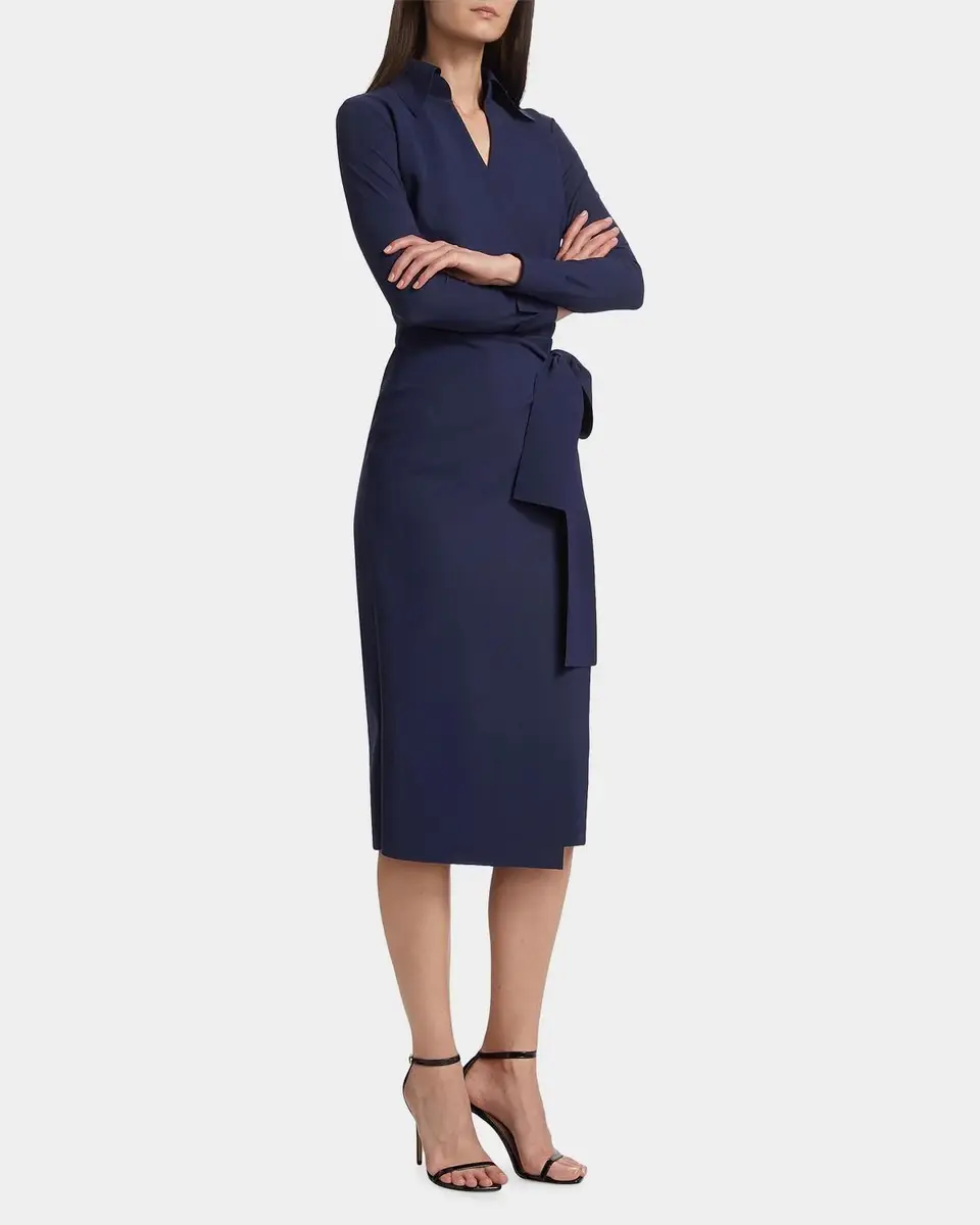 Chiara Boni La Petite Robe Kamala Shirt-Collar Jersey Wrap Dress | Thumbnail 7 Chiara Boni La Petite Robe Kamala Shirt-Collar Jersey Wrap Dress | Thumbnail 7