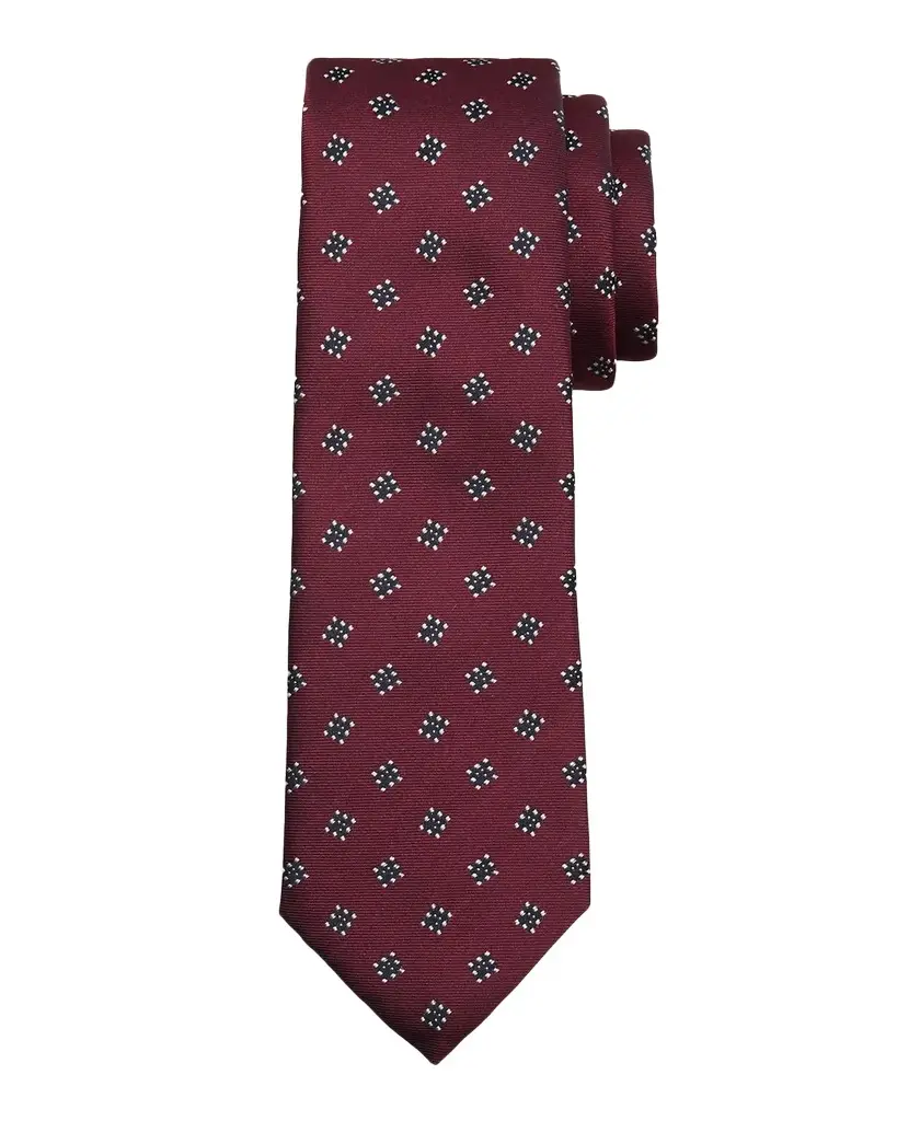 Emporio Armani Men's Geometric Box Jacquard Silk Tie | Image 1 Emporio Armani Men's Geometric Box Jacquard Silk Tie | Image 1