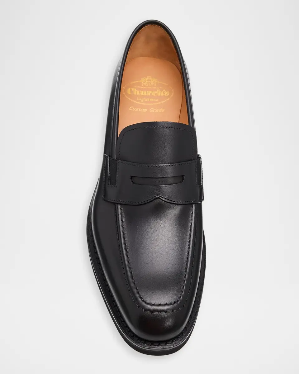 Church's Men's Parham Leather Apron-Toe Penny Loafers | Thumbnail 3 Church's Men's Parham Leather Apron-Toe Penny Loafers | Thumbnail 3