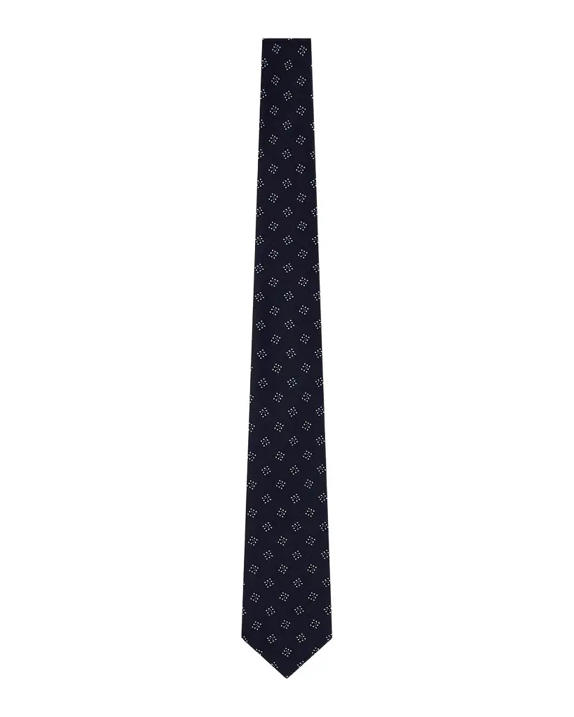 Emporio Armani Men's Geometric Box Jacquard Silk Tie | Image 1 Emporio Armani Men's Geometric Box Jacquard Silk Tie | Image 1