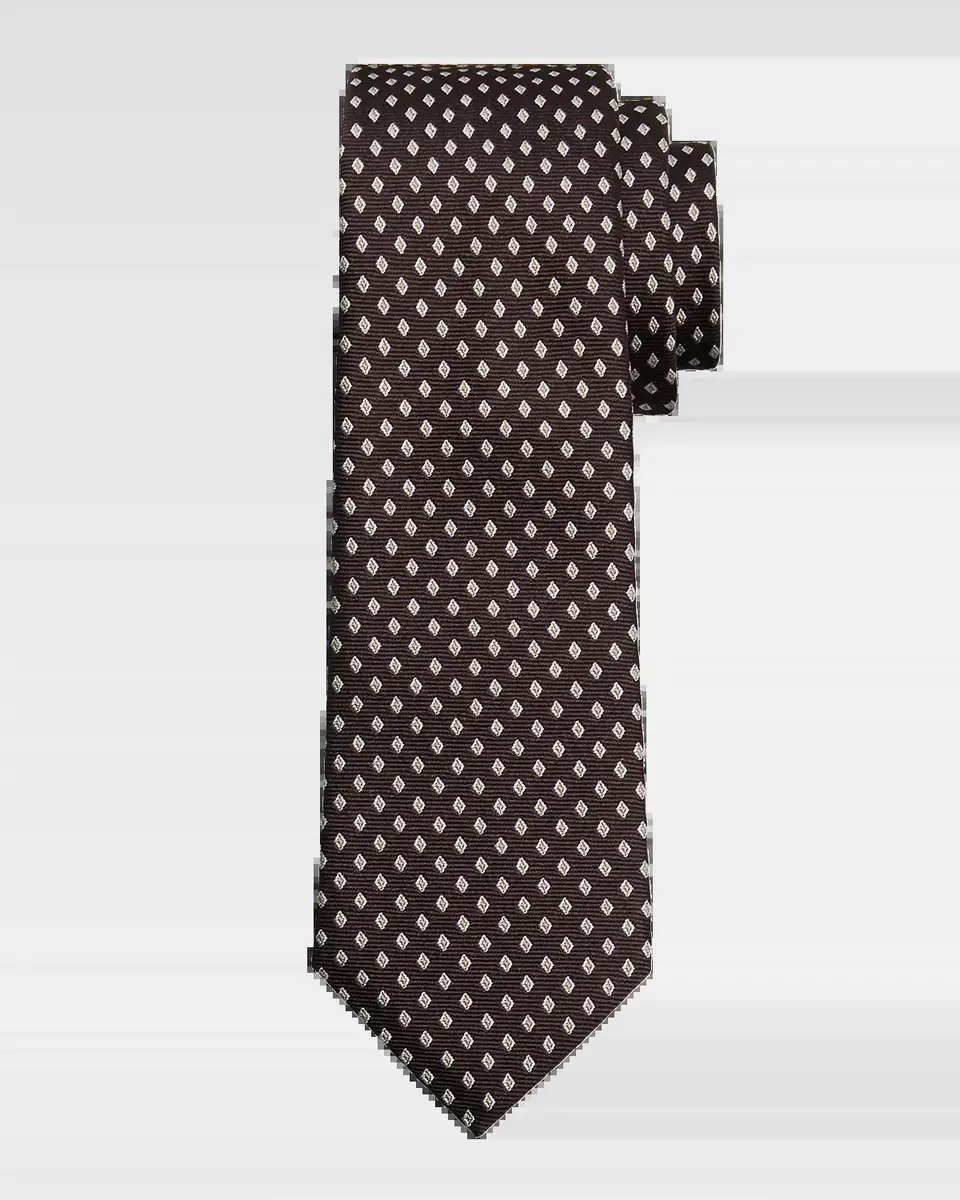 Emporio Armani Men's Diamond Jacquard Silk Tie | Thumbnail 2 Emporio Armani Men's Diamond Jacquard Silk Tie | Thumbnail 2