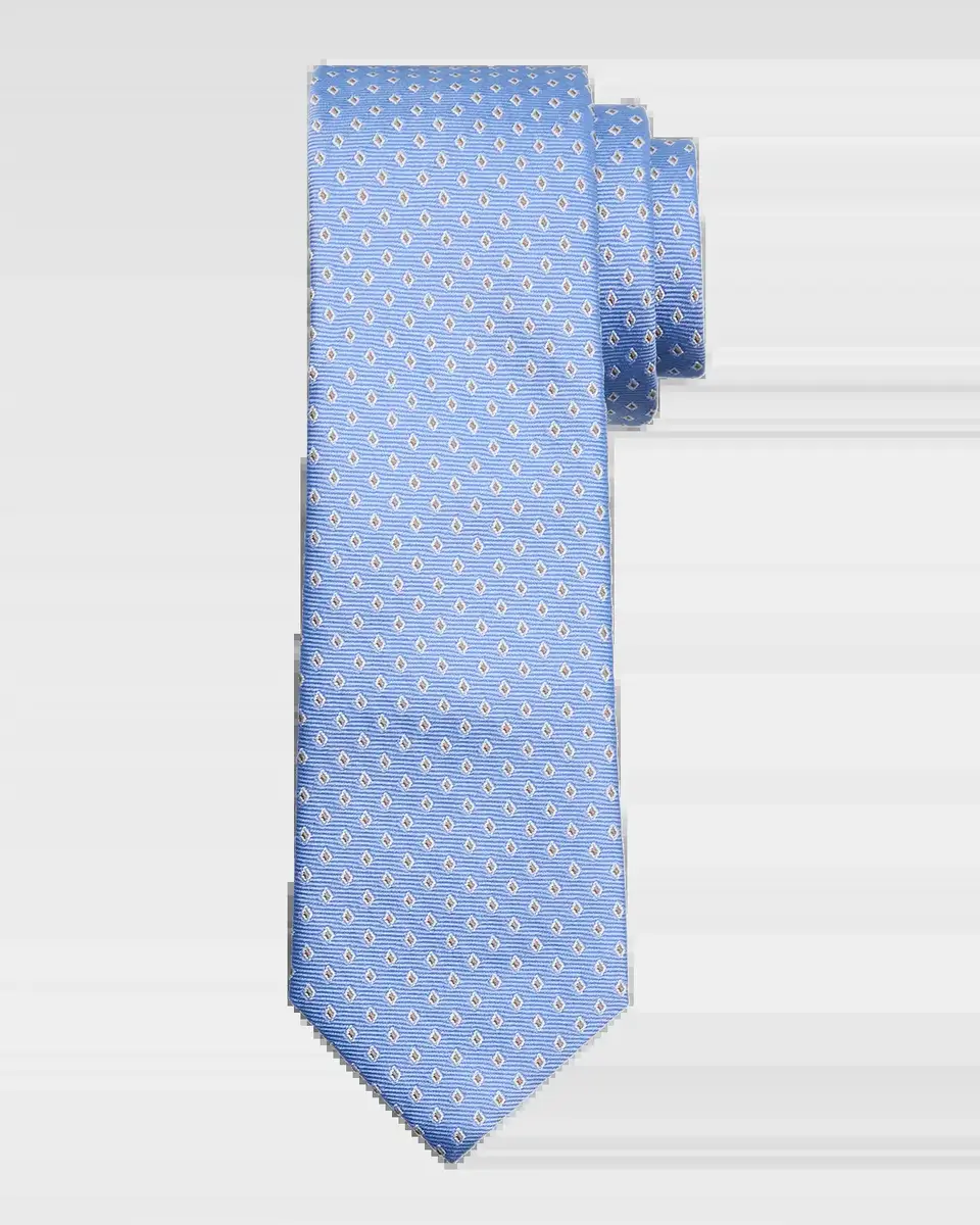 Emporio Armani Men's Geometric Box Jacquard Silk Tie | Thumbnail 2 Emporio Armani Men's Geometric Box Jacquard Silk Tie | Thumbnail 2