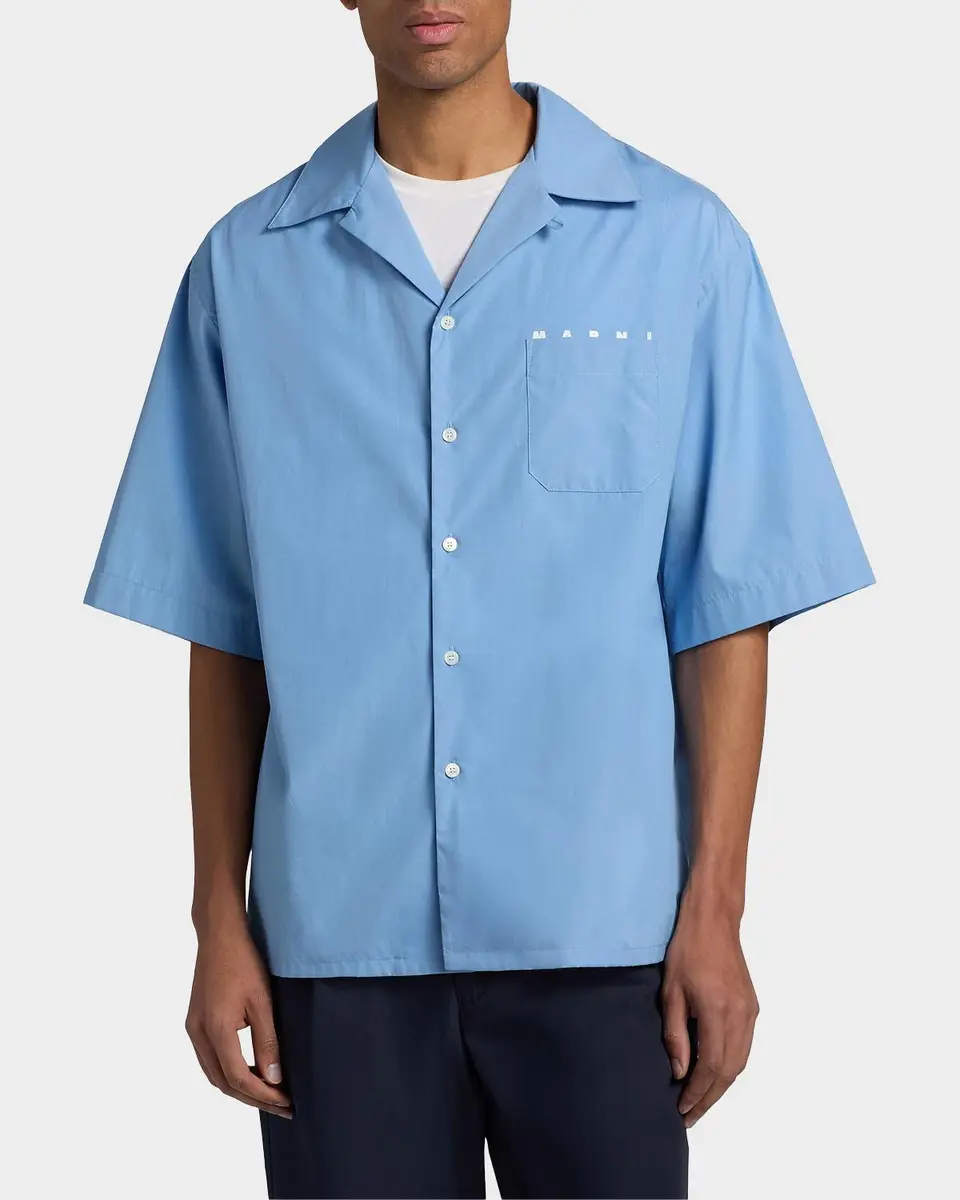 Marni Men's Cotton Poplin Bowling Shirt | Thumbnail 4 Marni Men's Cotton Poplin Bowling Shirt | Thumbnail 4